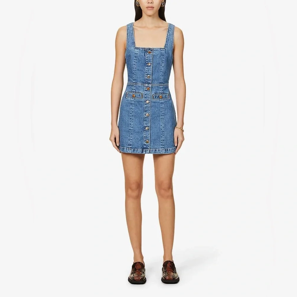 REFORMATION Dionne Stretch-Denim Mini Dress - Picture 3 of 8
